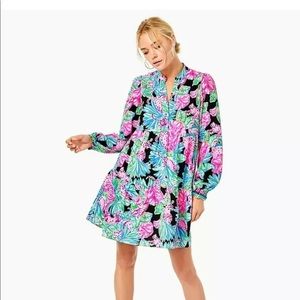 NWT  LILLY PULITZER Winona Stretch Dress Onyx Jaguar Jungle Small MSRP $198